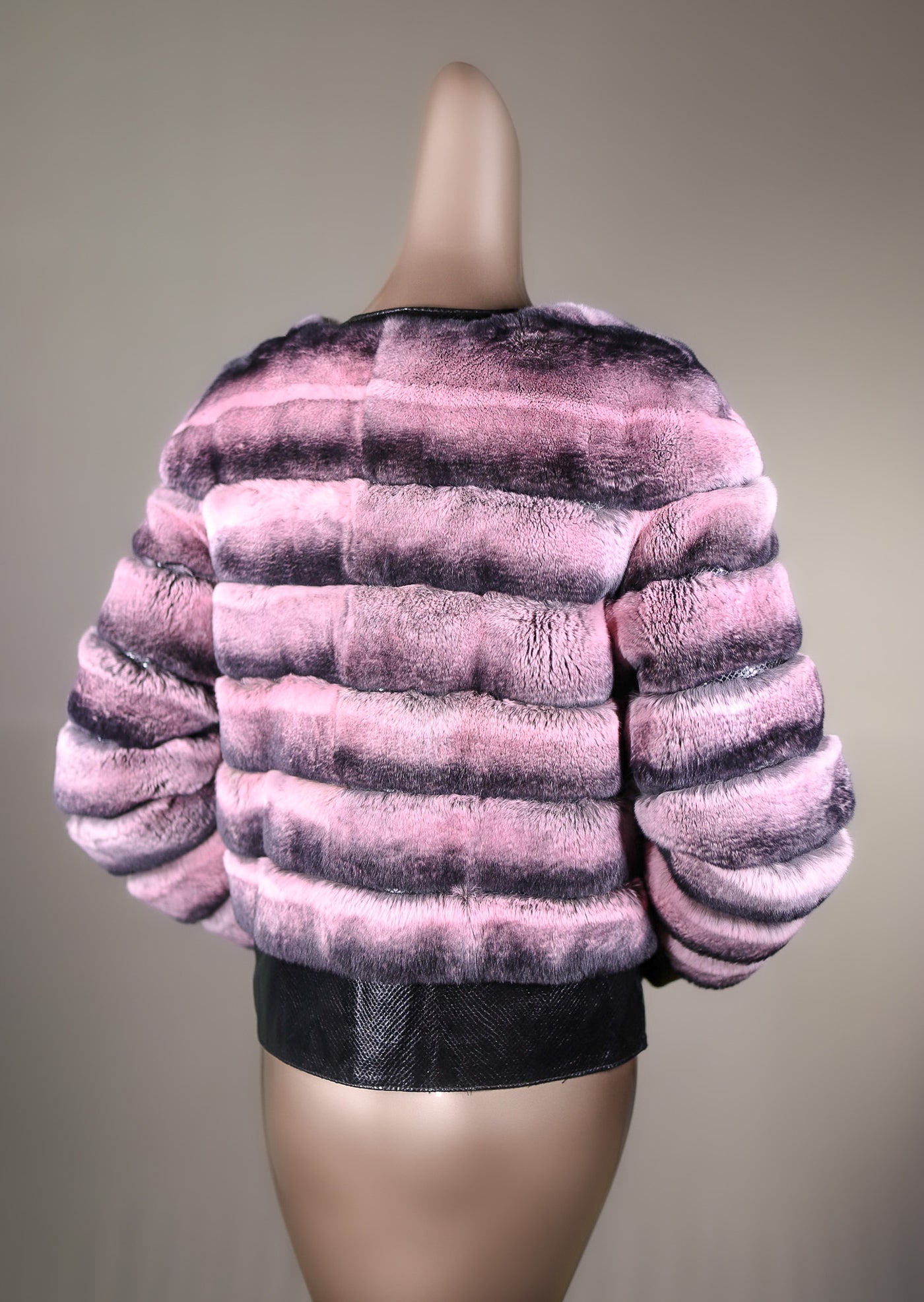 Cross-Cut Chinchilla Rex Rabbit Bolero Jacket