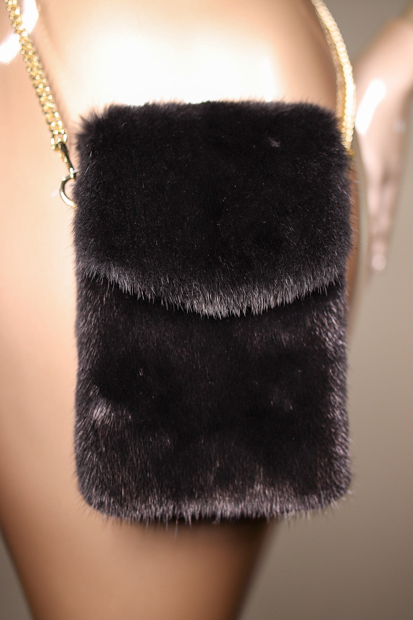 Full-Skin Mink Cell Phone Cross Body Purse