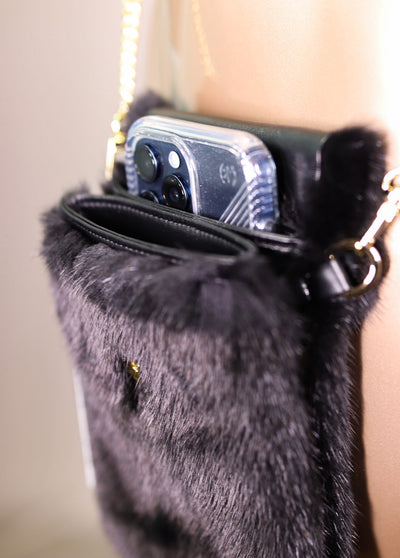 Full-Skin Mink Cell Phone Cross Body Purse