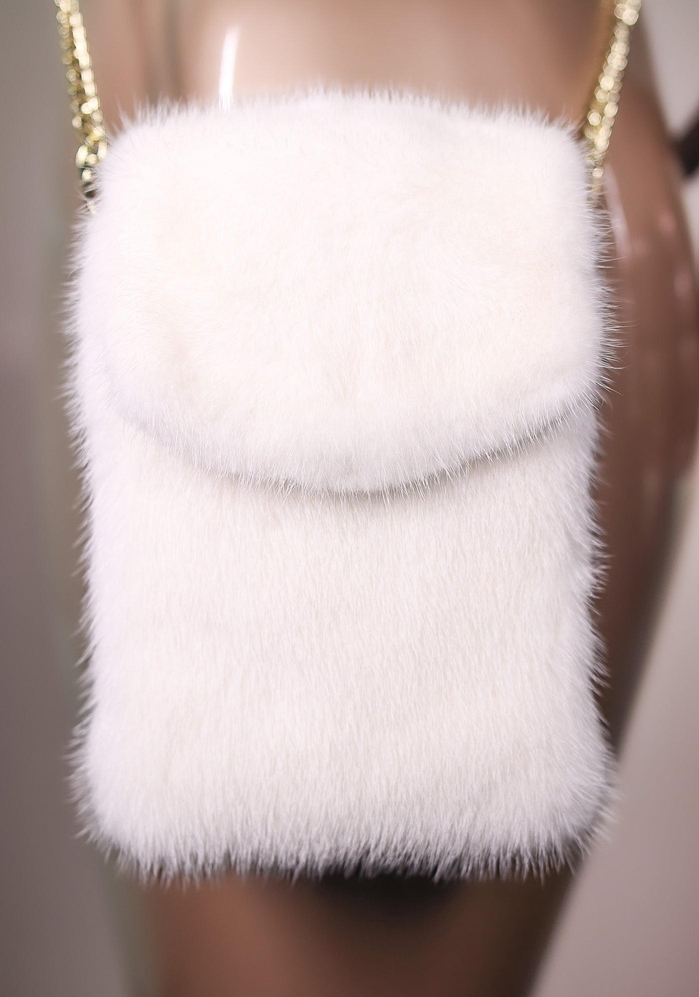 Full-Skin Mink Cell Phone Cross Body Purse