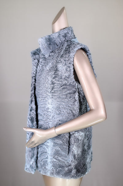 Persian Lamb Vest with Stand-Up Mandarin Collar