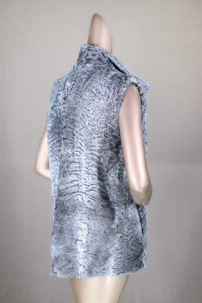 Persian Lamb Vest with Stand-Up Mandarin Collar