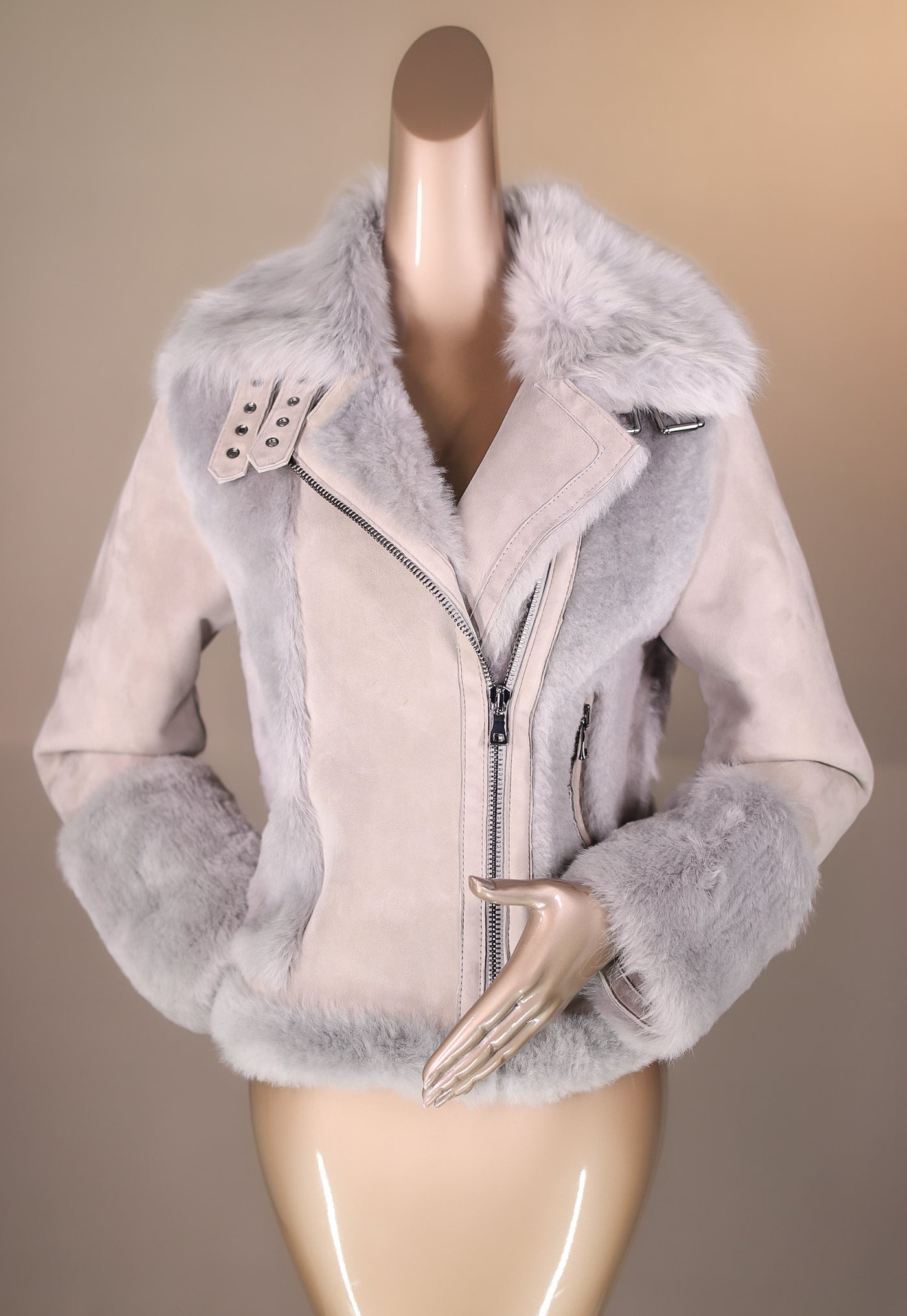 Toscana Lamb Suede Shearling Bomber Jacket