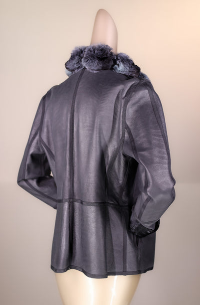 Natural Karakul Lamb Reversible Jacket with Chinchilla