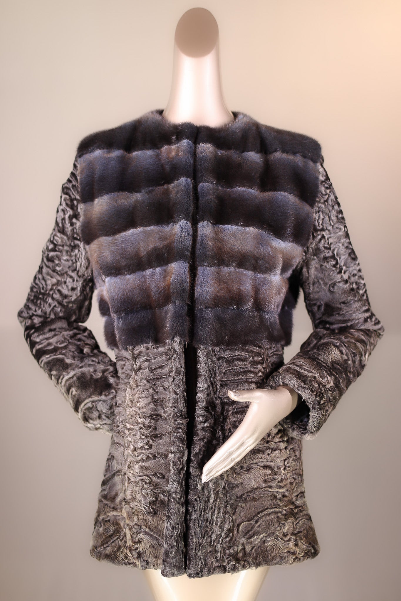 Natural Persian Lamb and Mink Jacket