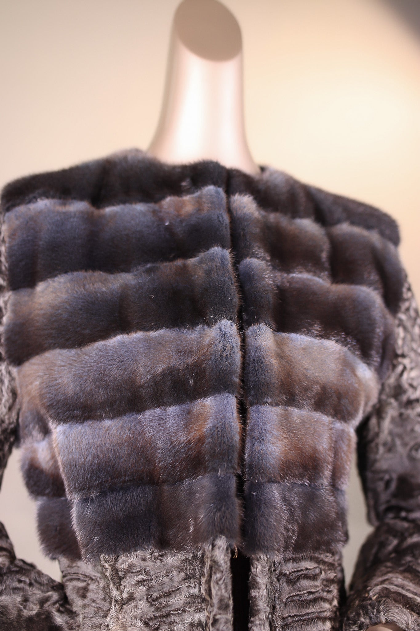 Natural Persian Lamb and Mink Jacket